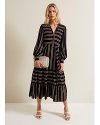 Phase Eight - Laura Stripe Midaxi Dress - Lyst