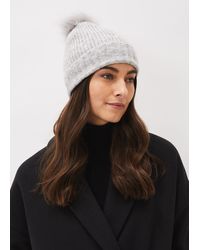 Phase Eight 's Corinna Knitted Bobble Hat - Grey