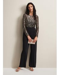 Phase Eight - Mariah Sequin Fringe Wide Leg Jumpsuit - Lyst