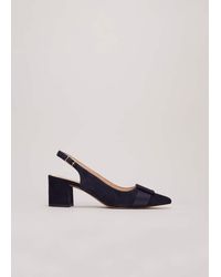 Phase Eight - 's Blue Suede Slingback Heels - Lyst