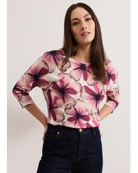 Phase Eight - Nori Petal Print Linen Top - Lyst