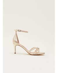 Phase Eight - 's Gold Open Toe Heels - Lyst