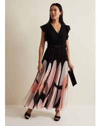 Phase Eight - Isla Printed Skirt Ruffle Top Maxi Dress - Lyst