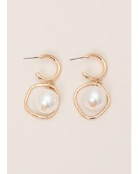 Phase Eight - Pearl And Hoop Drop Earrings - Lyst