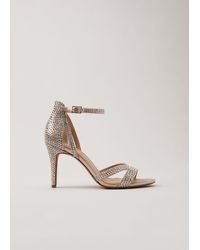Phase Eight - Sparkly Open Toe Heels - Lyst