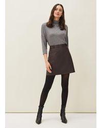 Phase Eight - Nadine Leather A-Line Skirt - Lyst