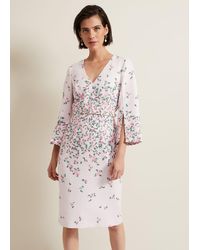 Phase Eight - 's Giovanna Floral Belted Split Sleeve Dress - Lyst