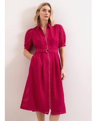 Phase Eight - Petite Carey Zip Shirt Midi Dress - Lyst