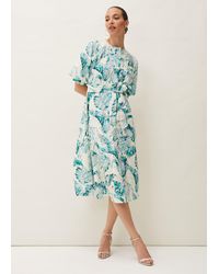 Phase Eight - 's Palms Broderie Anglaise Printed Cotton Dress - Lyst