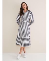 Phase Eight - 's Henley Striped Midaxi Dress - Lyst
