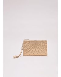 Phase Eight - Leather Crossover Stitch Clutch Bag - Lyst