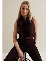 Phase Eight - Saylor Sleeveless Pussybow Blouse - Lyst