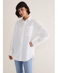 Phase Eight - 's White Cotton Oversized Shirt - Lyst