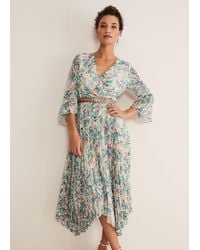Phase Eight - Dani Floral Pleated Midi Dress - Lyst
