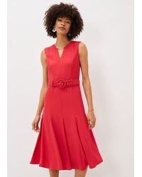Phase Eight - Jayne Belted Panelled Dress - Lyst
