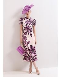 Phase Eight - Tilly Floral Midi Dress - Lyst