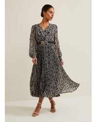 Phase Eight - Petite Ayana Spot Pleat Midaxi Dress - Lyst