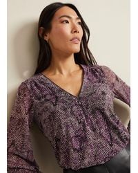 Phase Eight - Elyza Snake Mesh Print Top - Lyst