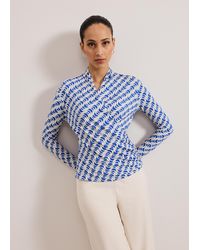 Phase Eight - April Geo Print Wrap Top - Lyst