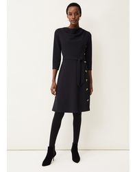 Phase Eight - Cecelia Cowl Neck Button Side Dress - Lyst