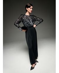 Phase Eight - Shio Sequin Top Wide Leg Jumpsuit - Lyst