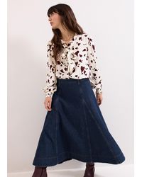 Phase Eight - Thea Denim Midi Skirt - Lyst