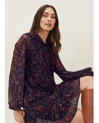 Phase Eight - Keleigh Floral Chiffon Bell Sleeve Dress - Lyst