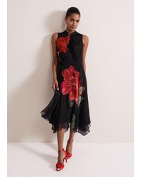 Phase Eight - Lucia Chiffon Floral Midi Dress - Lyst