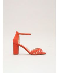 Phase Eight - Suede Strappy Block Heel Sandals - Lyst