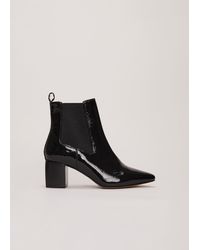 Phase Eight - 's Black Leather Patent Ankle Boots - Lyst