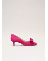 Phase Eight - Suede Bow Front Kitten Heel Shoe - Lyst