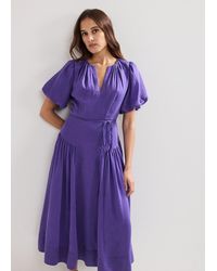 Phase Eight - Kailey Puff Sleeve Midi Dress - Lyst