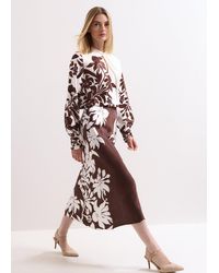 Phase Eight - Hattie Floral Satin Midi Skirt - Lyst