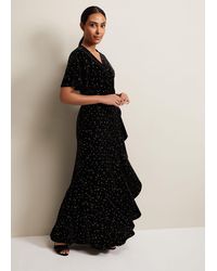 Phase Eight - Petite Holly Velvet Star Wrap Maxi Dress - Lyst