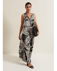Phase Eight - Petite Saskia Abstract Pleated Jumpsuit - Lyst
