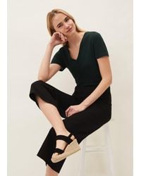 Phase Eight - Elspeth V-Neck Cotton T-Shirt - Lyst
