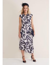 Phase Eight - 's Willow Floral Cowl Neck Midi Dress - Lyst