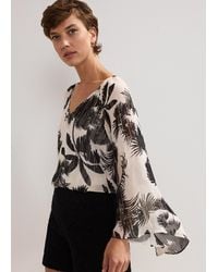 Phase Eight - Simi Palm Print Filcoupe Blouse - Lyst