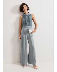 Phase Eight - Eliza Textured Bodice Wide Leg Jumpsuit - Lyst