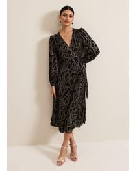 Phase Eight - Jazminda Shimmer Wrap Midi Dress - Lyst