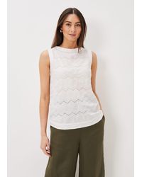 Phase Eight - Sienna Broderie Sleeveless Top - Lyst