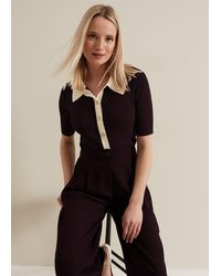 Phase Eight - Rosie Tipped Collar Top - Lyst