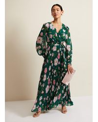 Phase Eight - 's Rosa Floral Pleat Maxi Dress - Lyst