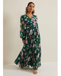 Phase Eight - Petite Rosa Floral Pleat Maxi Dress - Lyst