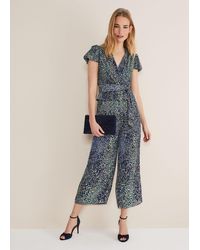 Phase Eight - Leora Wrap Printed Plisse Jumpsuit - Lyst