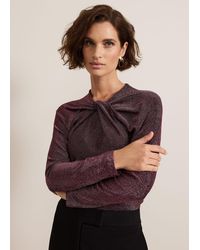 Phase Eight - Stella Twist Neck Shimmer Top - Lyst