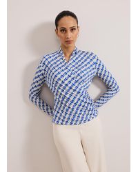 Phase Eight - April Geo Print Wrap Top - Lyst