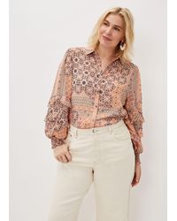 Phase Eight - Ailsa Tile Print Ruffle Blouse - Lyst