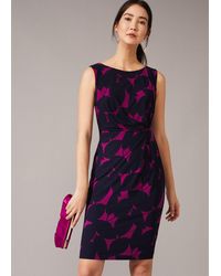 Phase Eight - Giselle Leaf Print Dress - Lyst