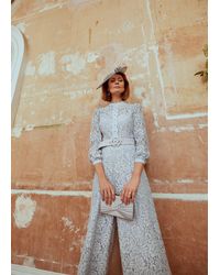 Phase Eight - Monroe Belted Lace Wide Leg Jumpsuit - Lyst